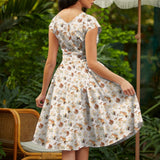 Greta Surplice Dress Woodland Animals