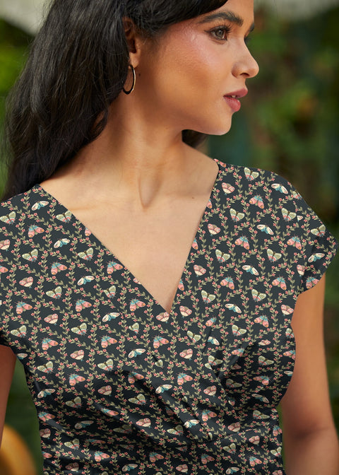 Greta Surplice Dress Moth