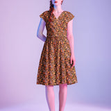 Greta Surplice Dress Pumpkins & Flowers