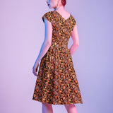 Greta Surplice Dress Pumpkins & Flowers