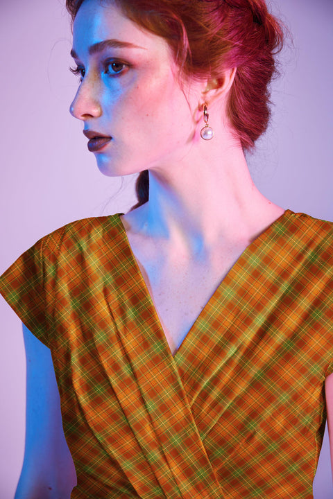 Orange Plaid Greta Dress