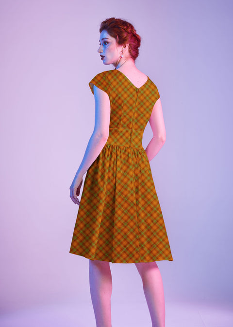 Orange Plaid Greta Dress