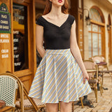 Rainbow Stripe Skater Skirt