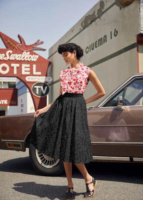 Vintage Style Bow Top in XOXO