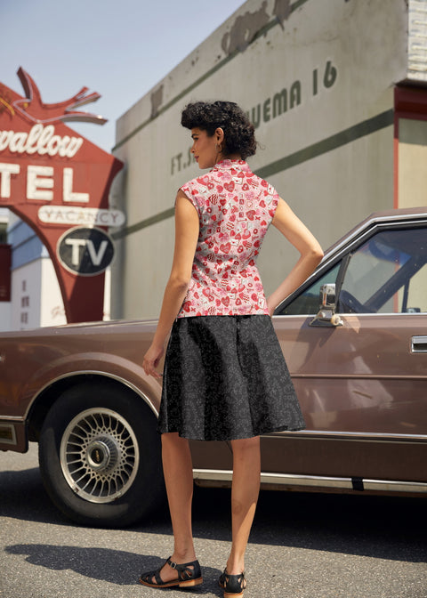 Vintage Style Bow Top in XOXO