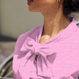 Vintage Style Bow Top in Pink Dots