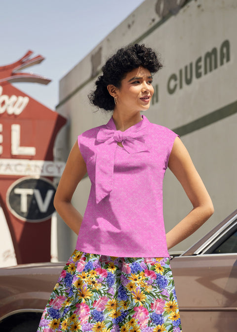 Vintage Style Bow Top Pretty in Pink