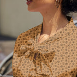 Vintage Style Bow Top in Paw Print