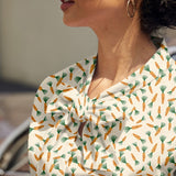 Vintage Style Bow Top in Carrots Print