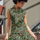 Vintage Style Bow Top in Camping Print