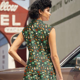 Vintage Style Bow Top in Camping Print