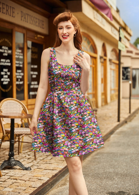 Desert Blooms Shorter Length Fit & Flare Dress