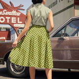 Doris 100% Cotton Skirt - Green Plaid
