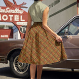Doris 100% Cotton Skirt - Rust Plaid