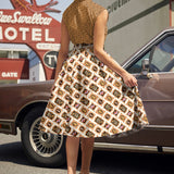 Doris 100% Cotton Skirt - Mushrooms