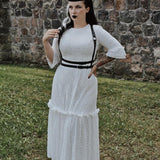 Mina - Ivory Floral Lace Bride of the Vampire Maxi Dress