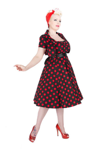 Black & Red Polka Dot Swing Dress