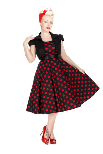 Black & Red Polka Dot Swing Dress