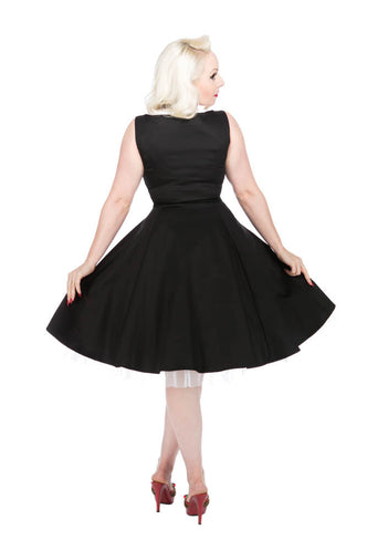 Black & White Queen Neck Swing Dress
