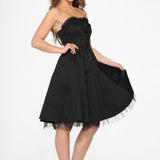 Black Strapless Swing Dress
