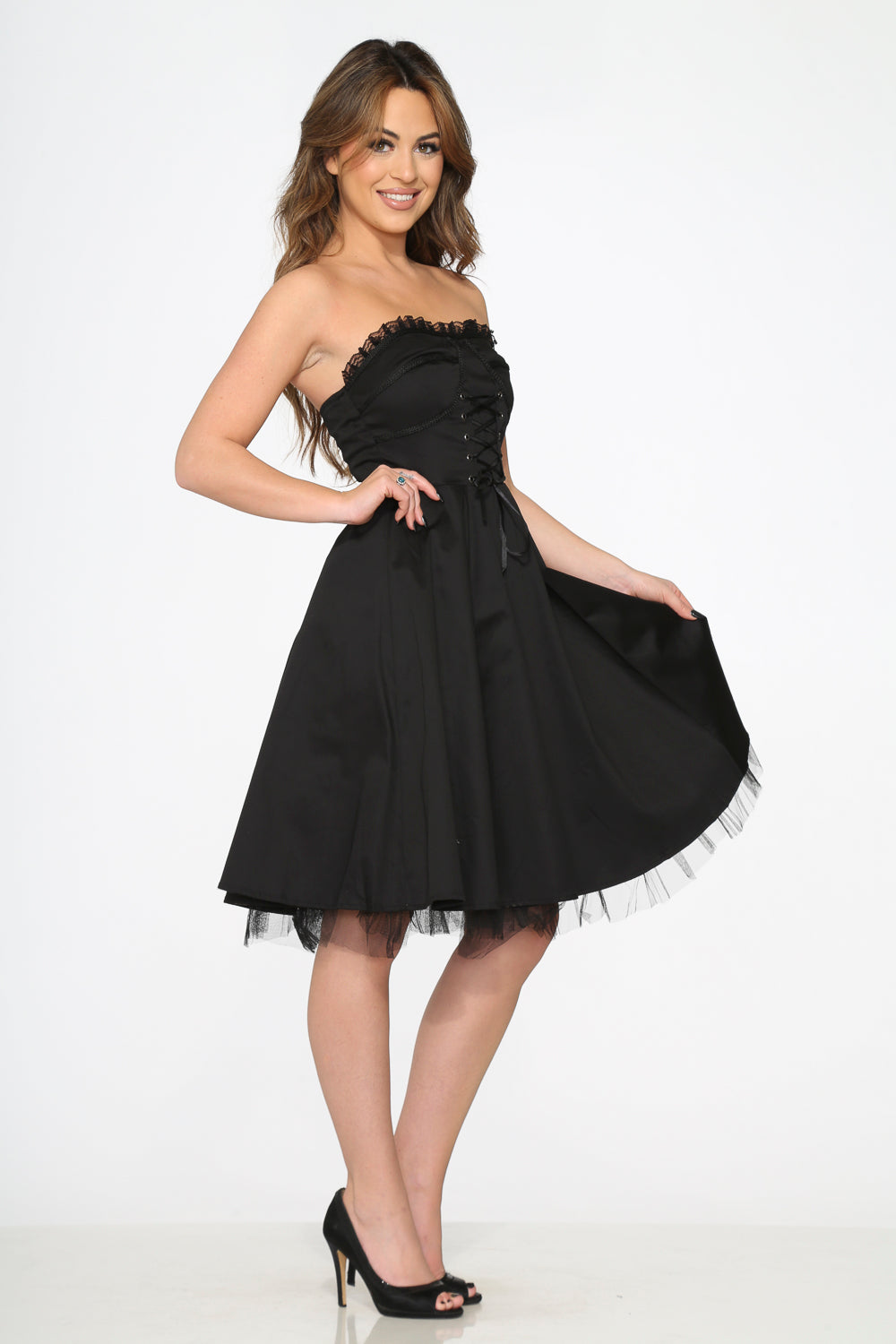 Black Strapless Swing Dress ā ModCloth