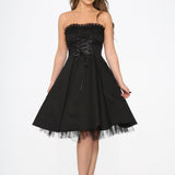 Black Strapless Swing Dress