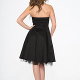Black Strapless Swing Dress