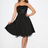 Black Strapless Swing Dress