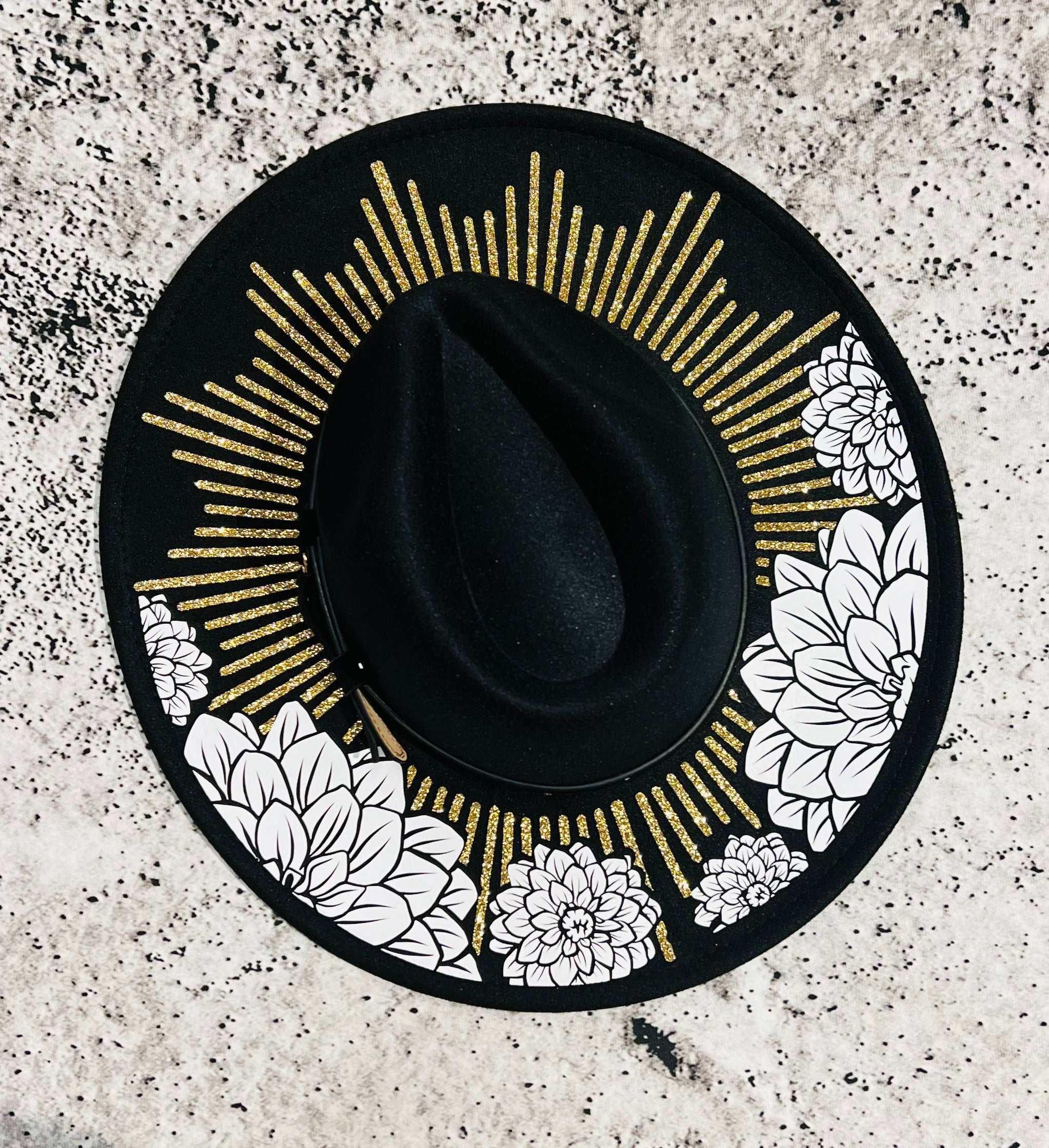 Vegan Felt Hat - XL Brim - Dahlia Burst