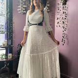Mina - Ivory Floral Lace Bride of the Vampire Maxi Dress