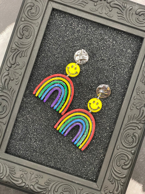 Happy Rainbow Dangly Earrings
