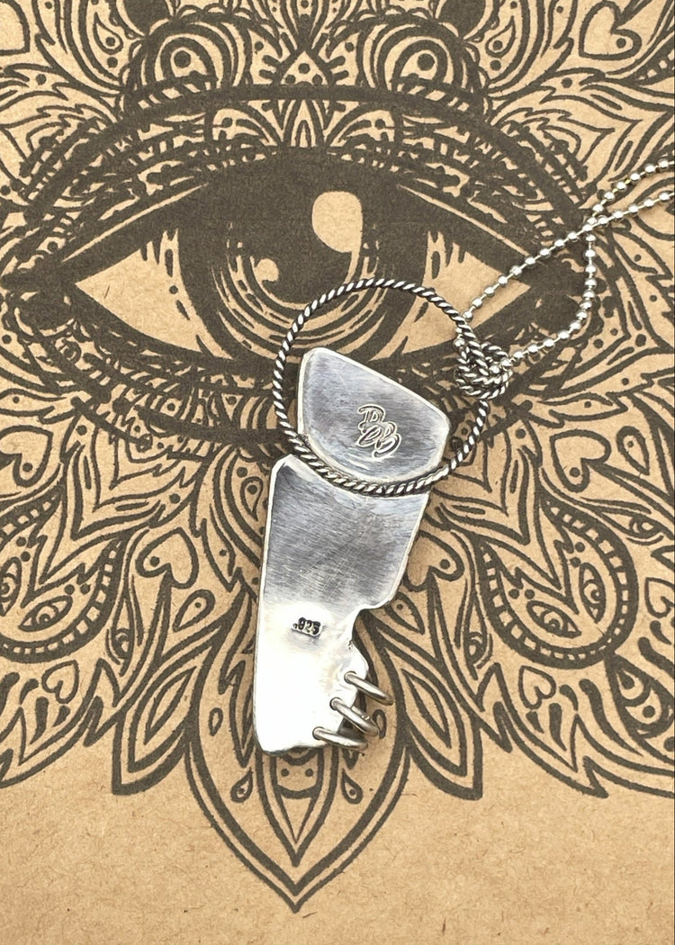 Aurora Opal Lightning Bolt Pendant Necklace