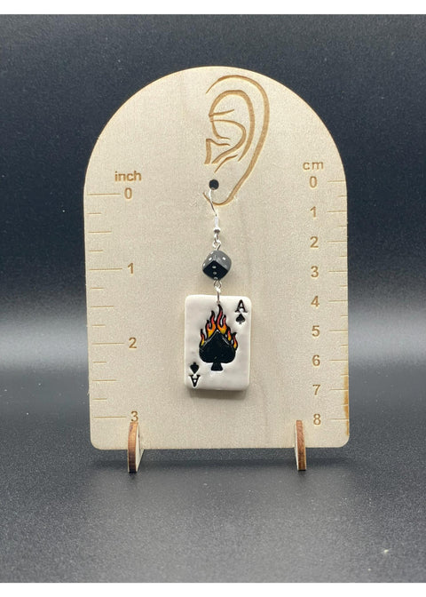 Tattoo Love Ace of Spades Earrings