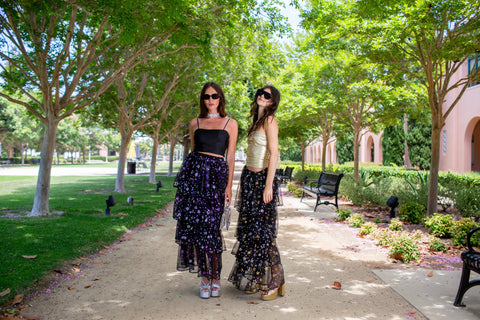 Amethyst Stars Tiered Maxi Skirt