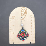 Tattoo - Anchor Earrings with Dice: Handmade, Hand-Painted Polymer Clay