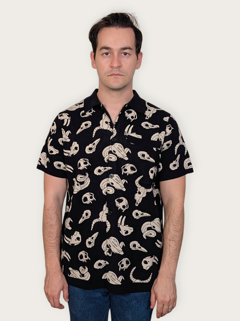 Unisex Animal Skulls Button Up