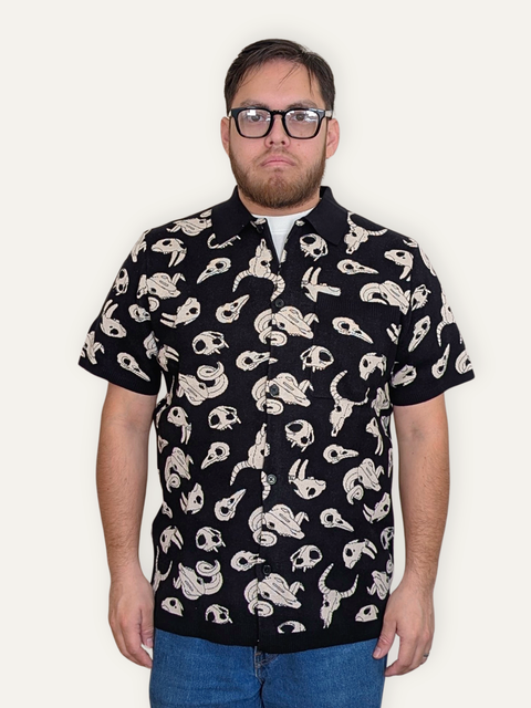 Unisex Animal Skulls Button Up