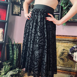 The Serpentine Full Skirt - Flocked Velvet Snakes
