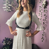Mina - Ivory Floral Lace Bride of the Vampire Maxi Dress