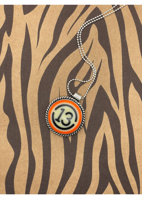 Retro Billiard Ball Orange #13 Pendant