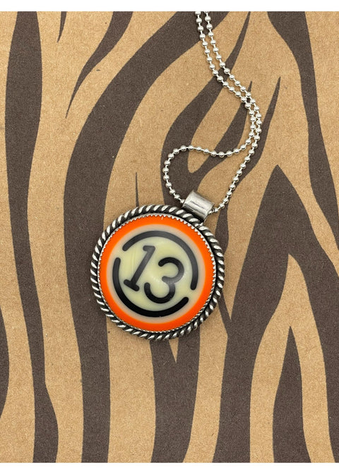 Retro Billiard Ball Orange #13 Pendant