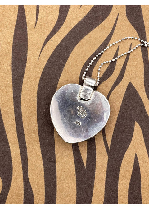 Billiard 8-Ball Black Heart Pendant