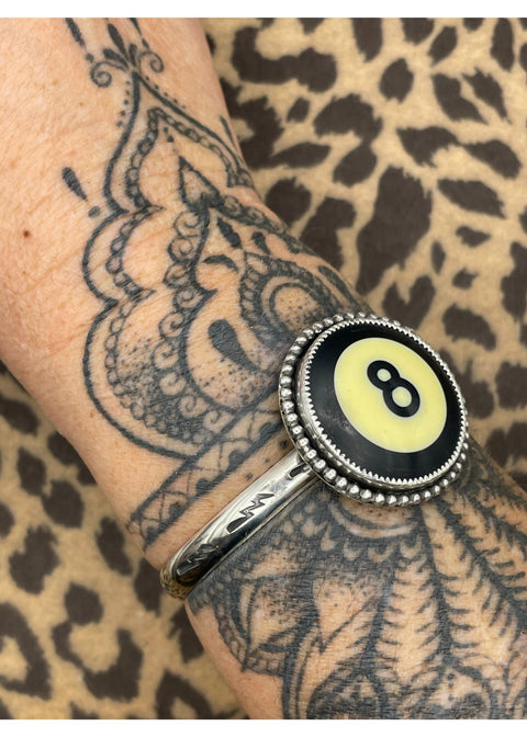 Billiard 8-Ball Black Cuff Bracelet