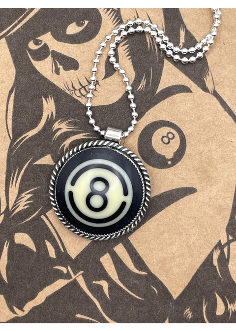 Billiard Retro 8-Ball Round Pendant