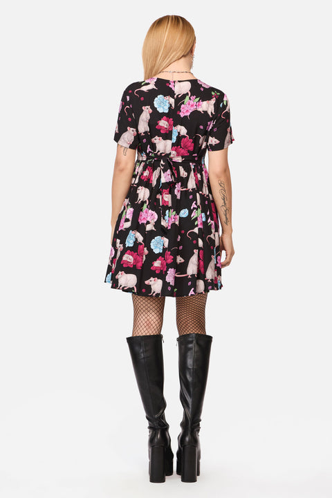 Rat-A-Tat Print Dress