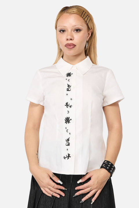 Fiona Embroidered Placket Blouse