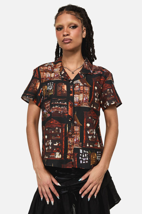 Covenstead Goth Print Blouse