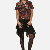 Covenstead Goth Print Blouse