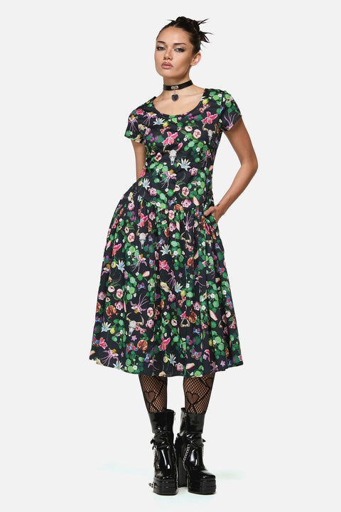 See No Evil Print Midi Dress