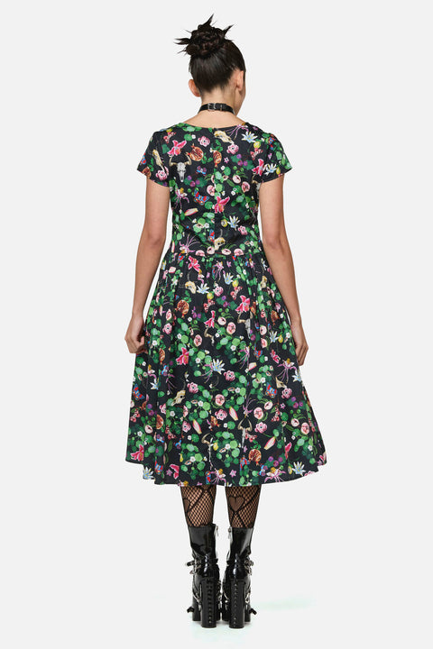 See No Evil Print Midi Dress